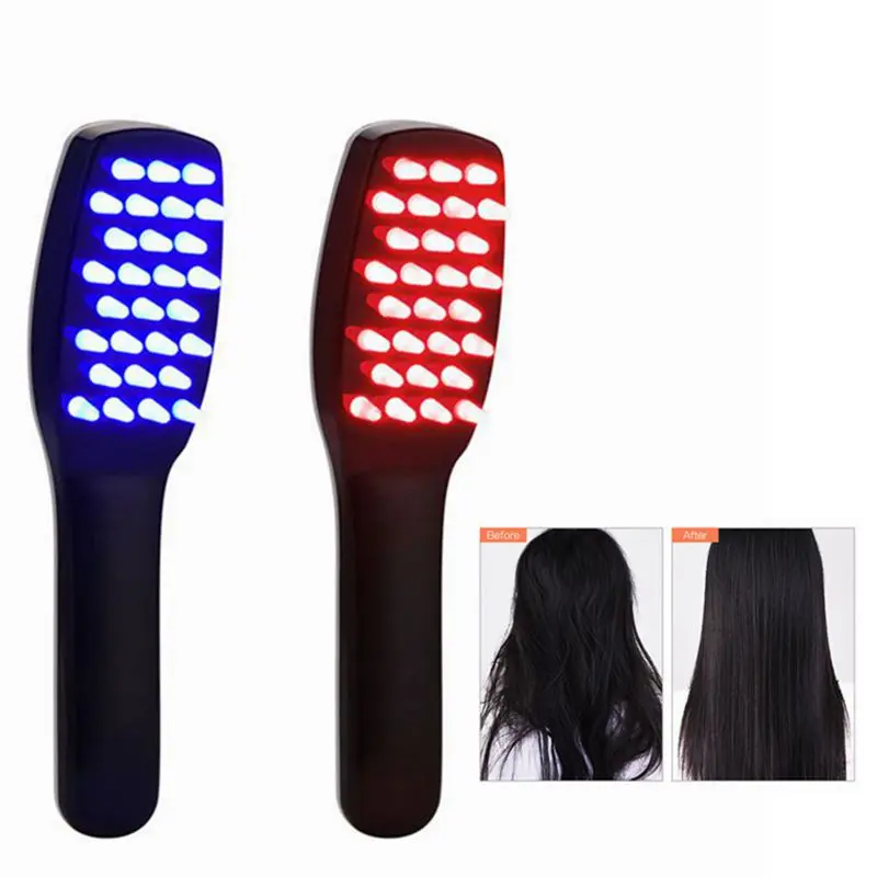 

CkeyiN Vibration Massage Hair Comb Light Therapy Electric Scalp Head Hairbrush Massager Prevent Hair Loss Headache Stress Relief