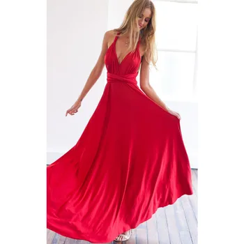 

Sexy Women Multiway Wrap Convertible Boho Maxi Club Red Dress Bandage Long Dress Party Bridesmaids Infinity Robe Longue