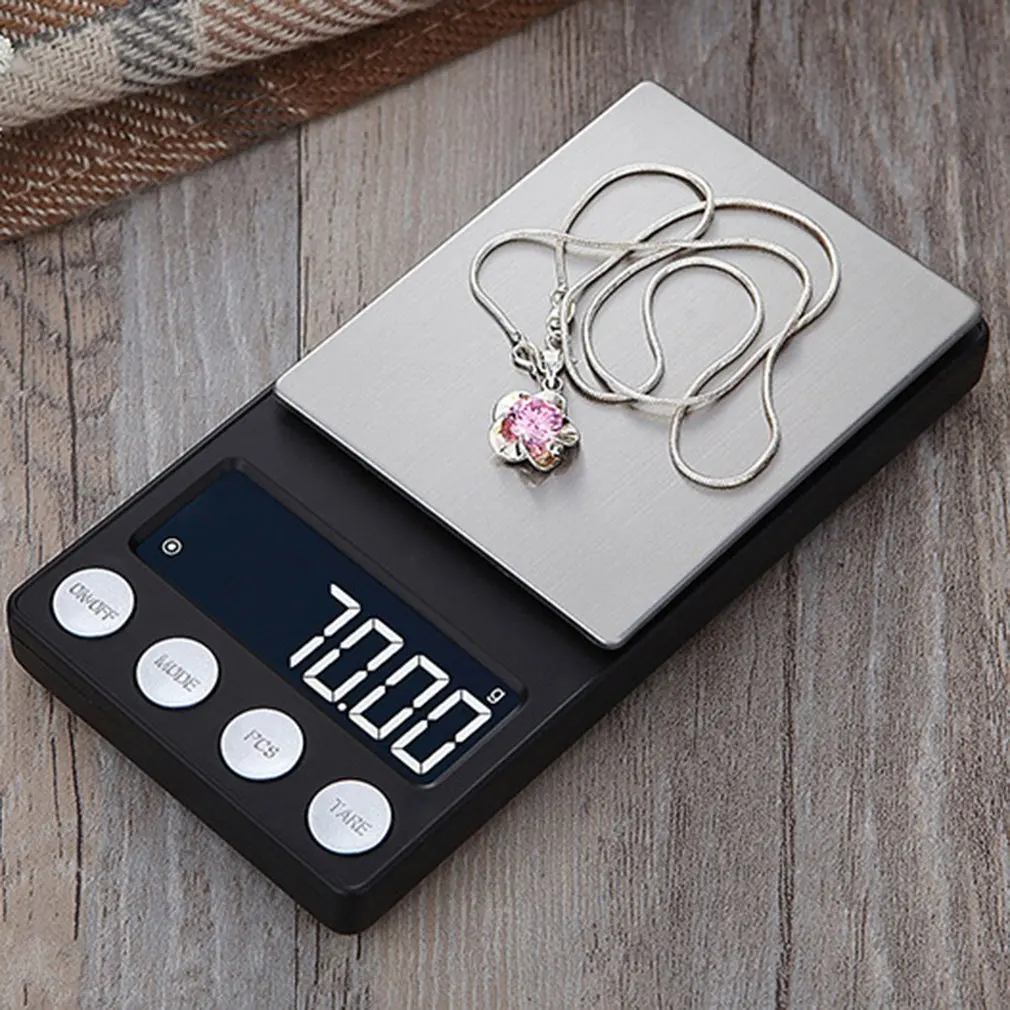 Pocket Jewelry Digital Scale Batteries Supply Portable Flat LED Electronic Scales With Tray 300/500 0.01/0.1g Sale