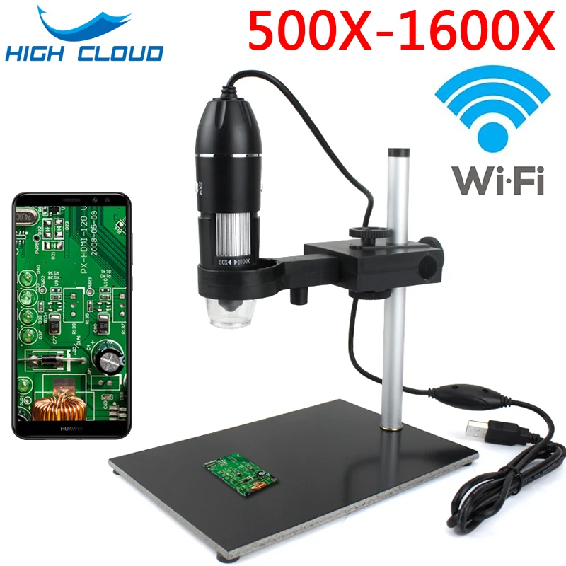 Professional USB Digital Microscope 1000X 1600X 8 LEDs 2MP Electronic Microscope Endoscope Zoom Camera Magnifier+ Lift Stand