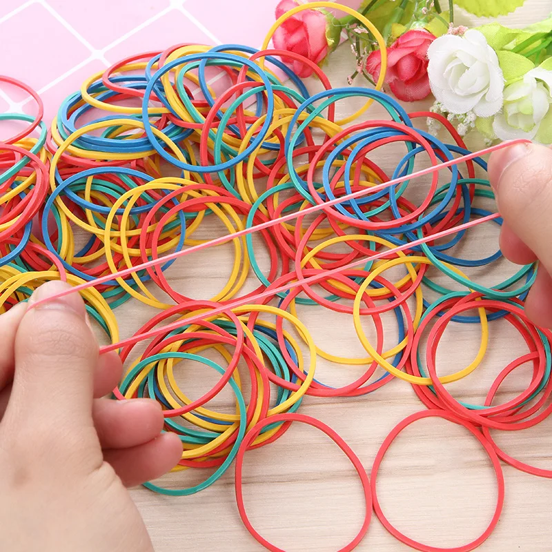 100/200 Pieces Of Multi-colored Rubber Bands With A Diameter Of 38mm,  Office Supplies For Schools And Families, Elastic Bands