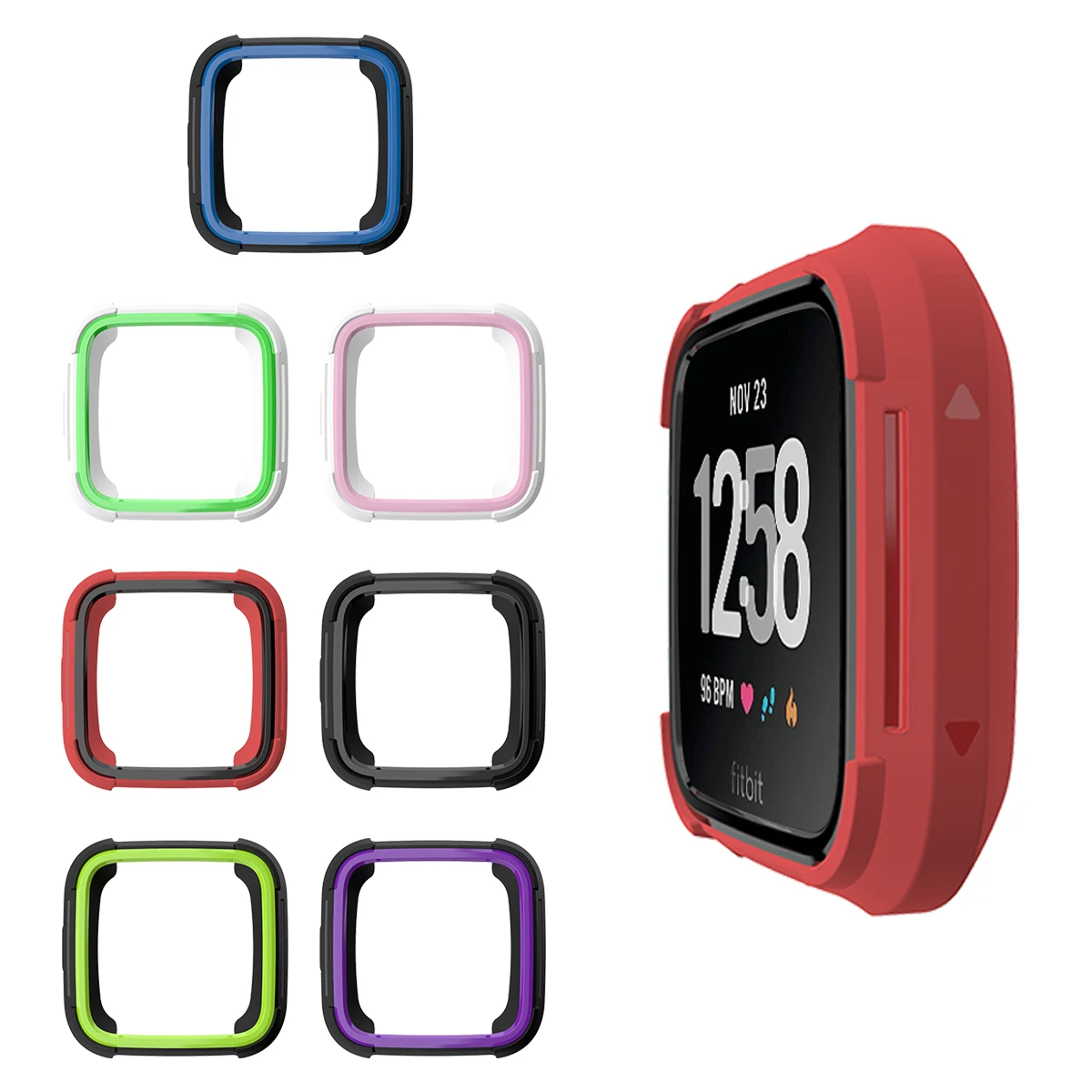 Soft TPU Case Silicone Protective Case for Fitbit Versa 2 Band Smart Watch Screen Protector Cover Macaron Shell