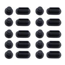 10 Pairs=20pcs 3.5mm Earphone Jack Anti Dust Plugs And Type-C Port Plugs for Android Phones Laptop PC (Black)