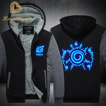 

2019 New Naruto Hoodies Uchiha Syaringan Sweatshirts Hooded Men Fashion Hokage Ninjia Cartoon Printed Jackets Thick Coats S-5XL