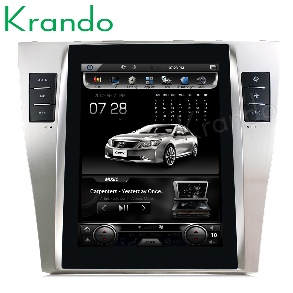 Krando Android 8,1 10," Tesla вертикальный экран Автомобильный мультимедийный плеер gps для Toyota Camry 2007-2011 радио аудио стерео BT wifi