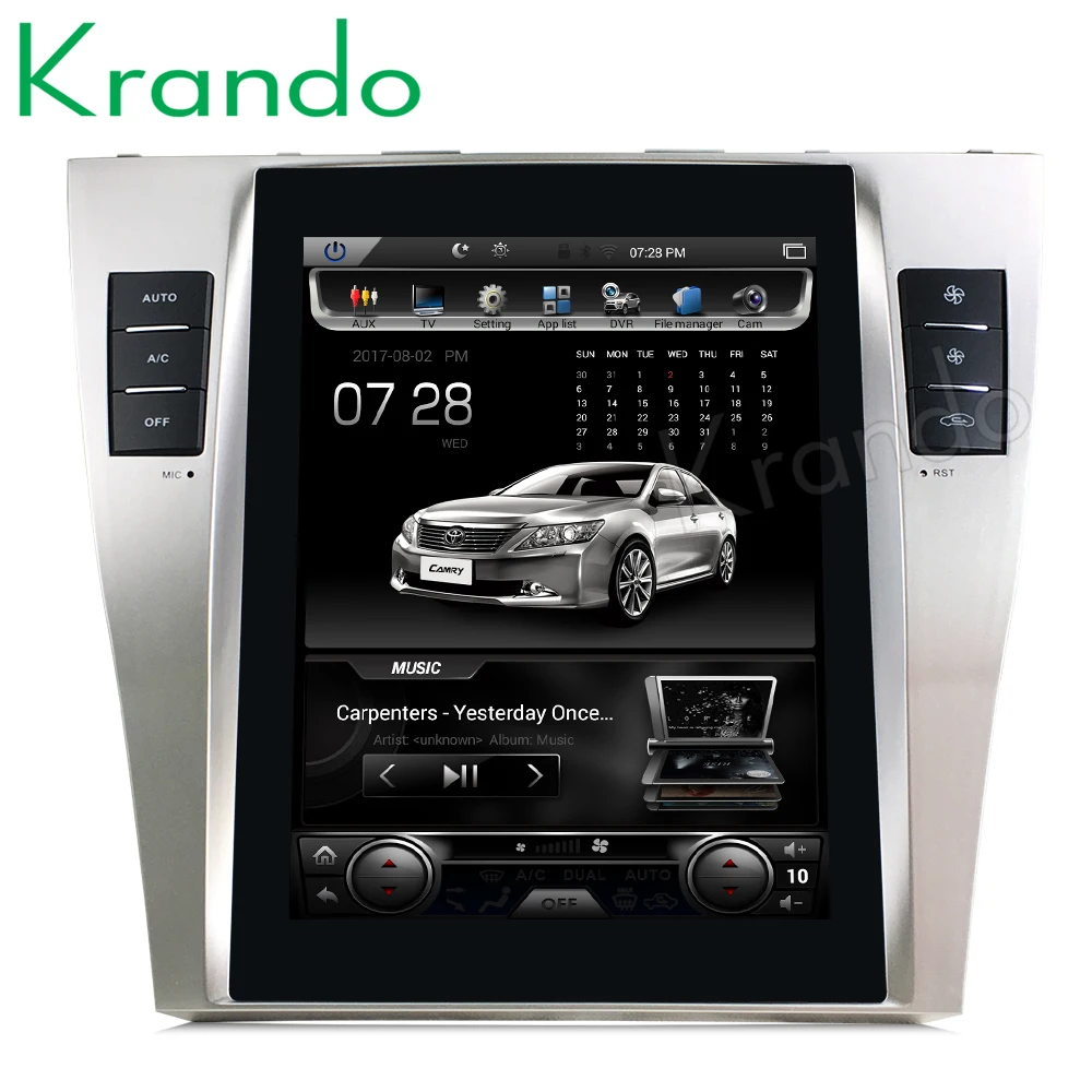Автомобильный мультимедийный плеер с вертикальным экраном Krando Android 8 1 4 + 64 ГБ 10