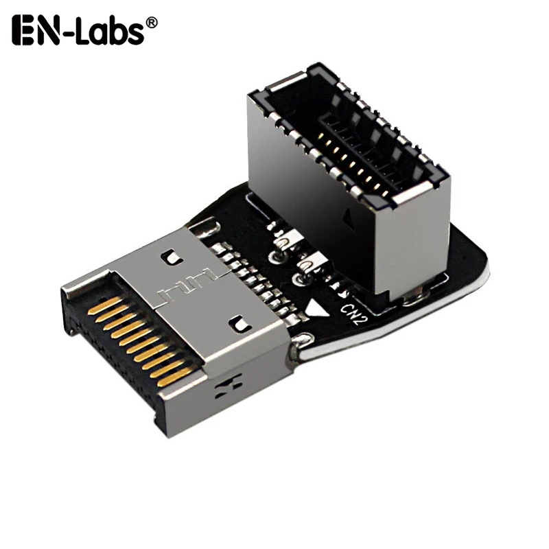 Motherboard USB 3.1 Type E 20Pin Header 90 Degree Angled Elbow Adapter