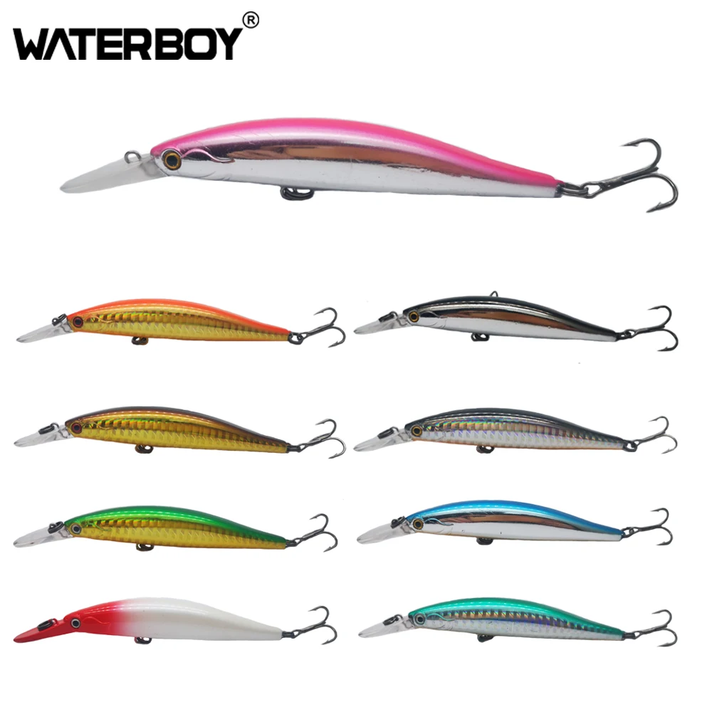 

WATERBOY Minnow Fishing Lure 9cm 9g Hard Artificial Bait Bionic 3D Eyes Fishing Wobblers Crankbait Plastic Fish Tackle