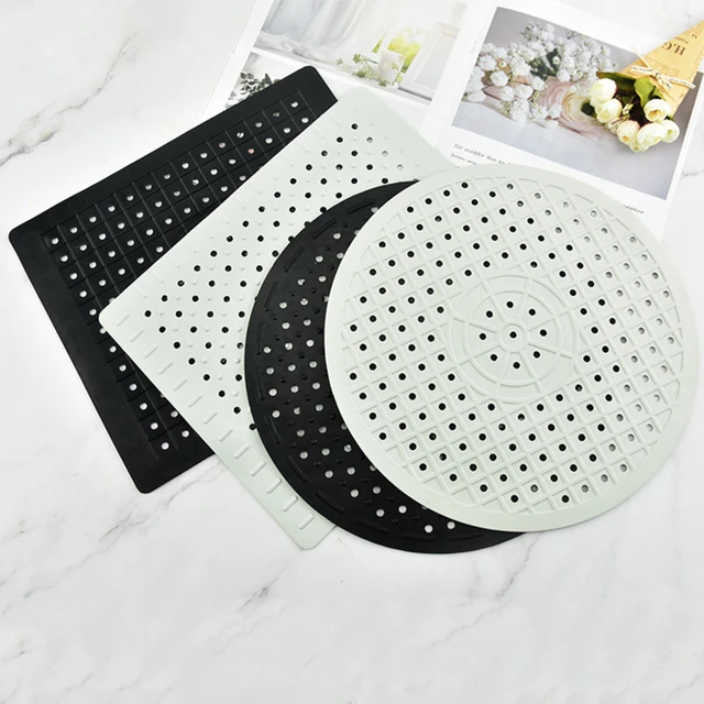 1pc 31.4*26.1cm Black Rubber Rectangular Dish Drying Mat Draining Mat For  Kitchen Sink