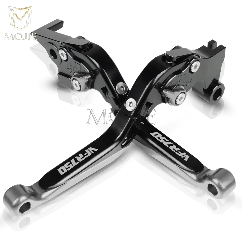 Мотоцикл VFR750 сцепные рычаги для Honda VFR 750 1991-1997 1996 1995 1994 1993 ЧПУ Складной Выдвижная сцепные рычаги - Цвет: Black Titanium