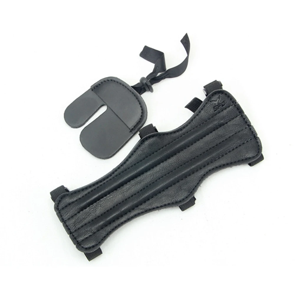 

Linkboy Archery Shooting Protector Gear Set Leather Arm Bracer Hand Finger Guard Glove 2pcs Hunting Accessory Outdoor Shooting