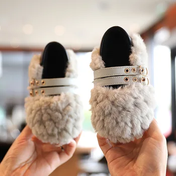 

Kids Cotton Shoes Winter Solid Color Baby Girl Shoes Toddler Sneakers Soft Bottom Casual Loafers Size 21- 30 SYY177