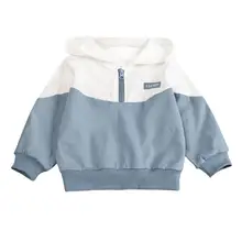 Модный детский джемпер; осенний детский хлопковый удобный свитер на молнии с длинными рукавами и капюшоном; пуловер; От 6 месяцев до 3 лет