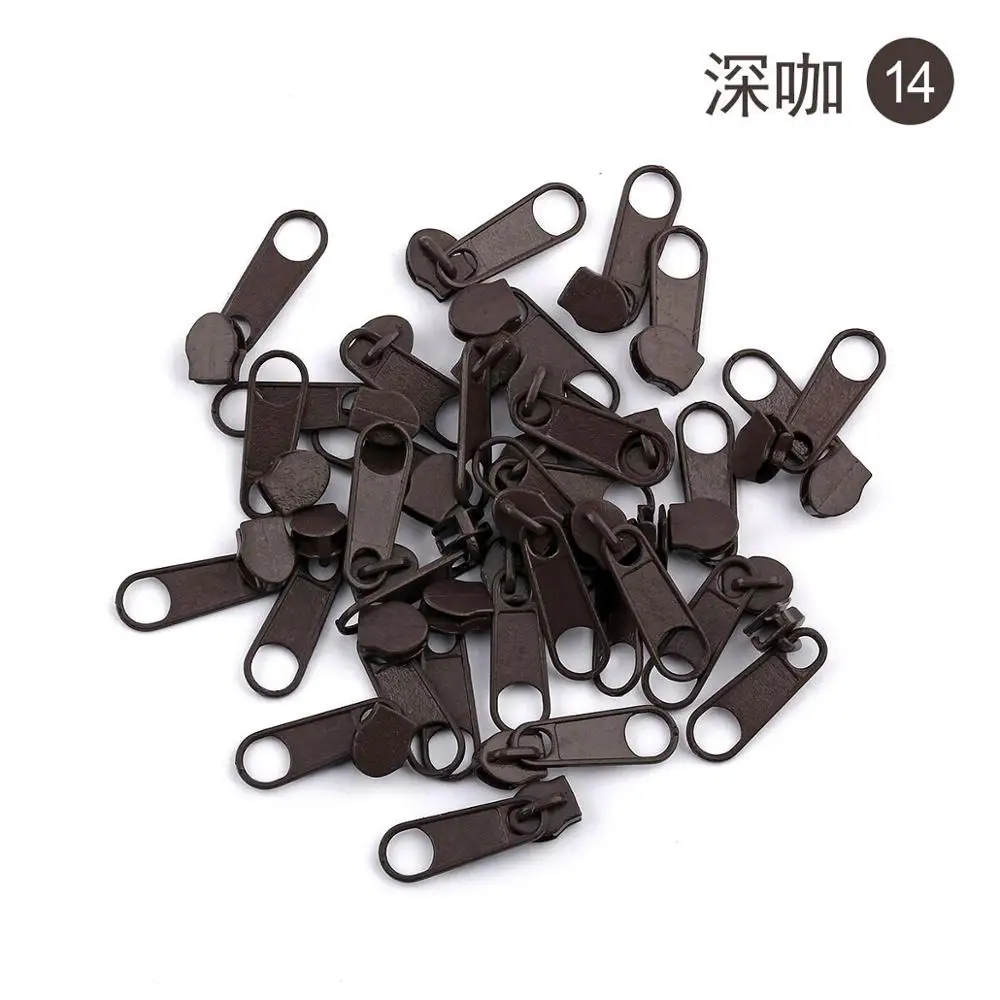 14 100pcs 100 шт/партия 3# нейлоновая застежка-молния слайдер DIY молния съемник металлическая застежка-молния головка Потяните Замена Ремонтный комплект сумка для одежды чемодан DIY молния крепления аксессуары - Цвет: 14 100pcs