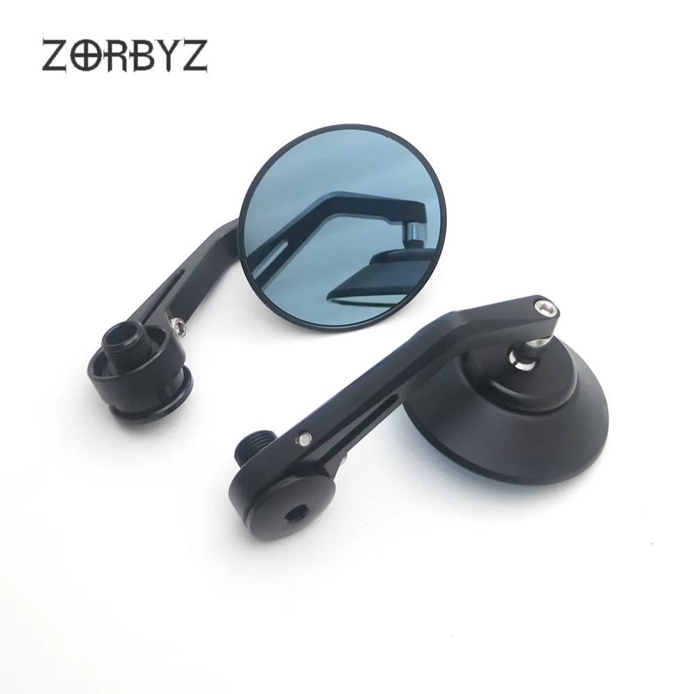 ZORBYZ Черный ЧПУ Алюминиевый Круглый Руль Торцевая сторона зеркала заднего вида резьба внутри для Benelli Leoncino 500 502c 752s BN600 BN300