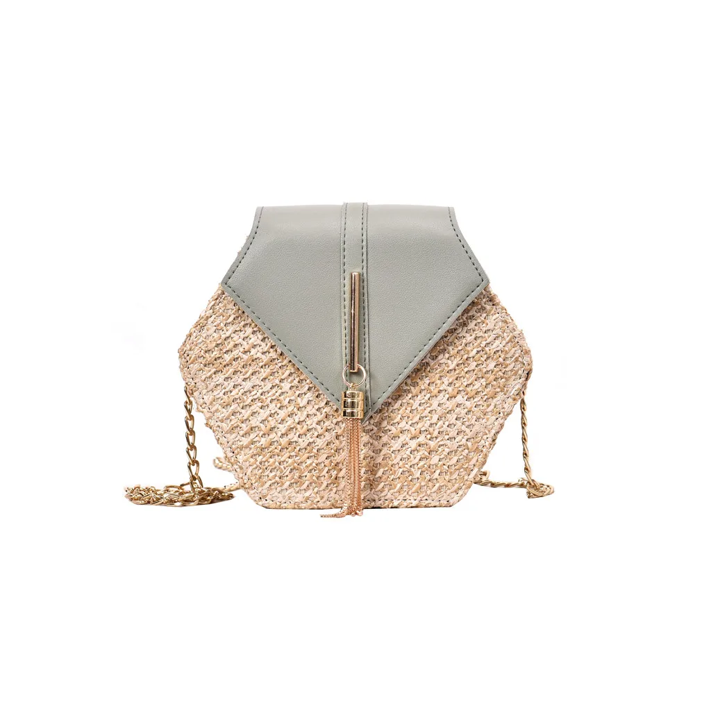 Новая мода шестиугольник Mulit стиль соломы+ pu сумка сумки для женщин Летняя ротанговая сумка ручной работы Тканые Пляжные bolsa feminina