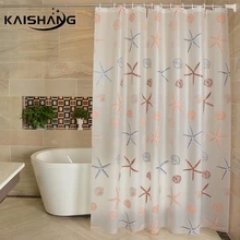 K-wate – rideau de douche naturel imprimé étoile de mer, rideaux de cuisine, Art romantique, étanche pour bain avec crochets pour salle de bain