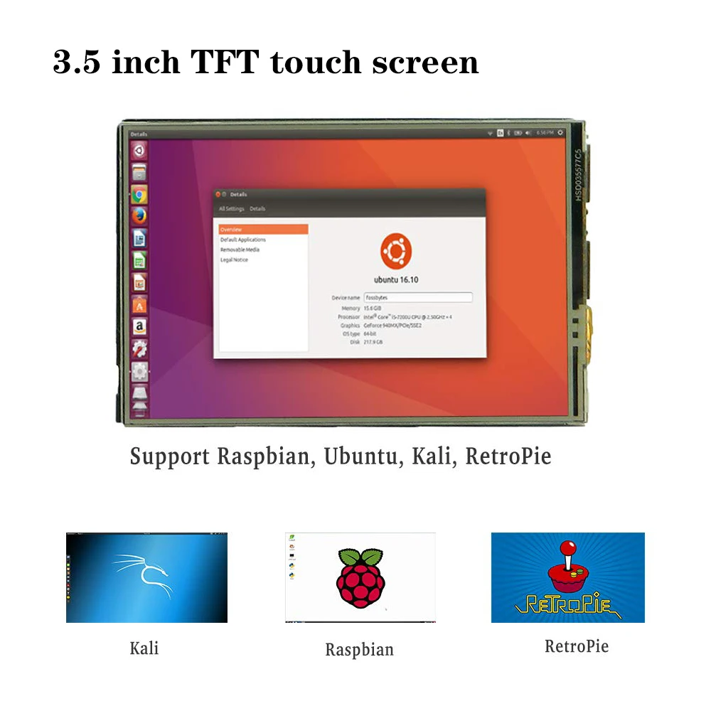 Raspberry Pi 3 5 дюймовый сенсорный экран 50 FPS MHS LCD ''TFT дисплей для 4 Model B 4B 3B