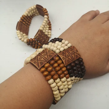 

Free Shipping!! 5pcs/lot multi wooden beaded bracelets can mixed colors
