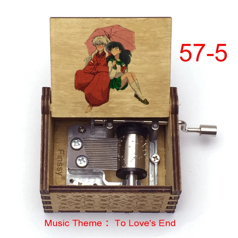 Hand Wooden Anime Inuyasha Music Box Music Theme To Love's End Kagome Kikyo Box Anime Fans Kids Students Birthday Gift