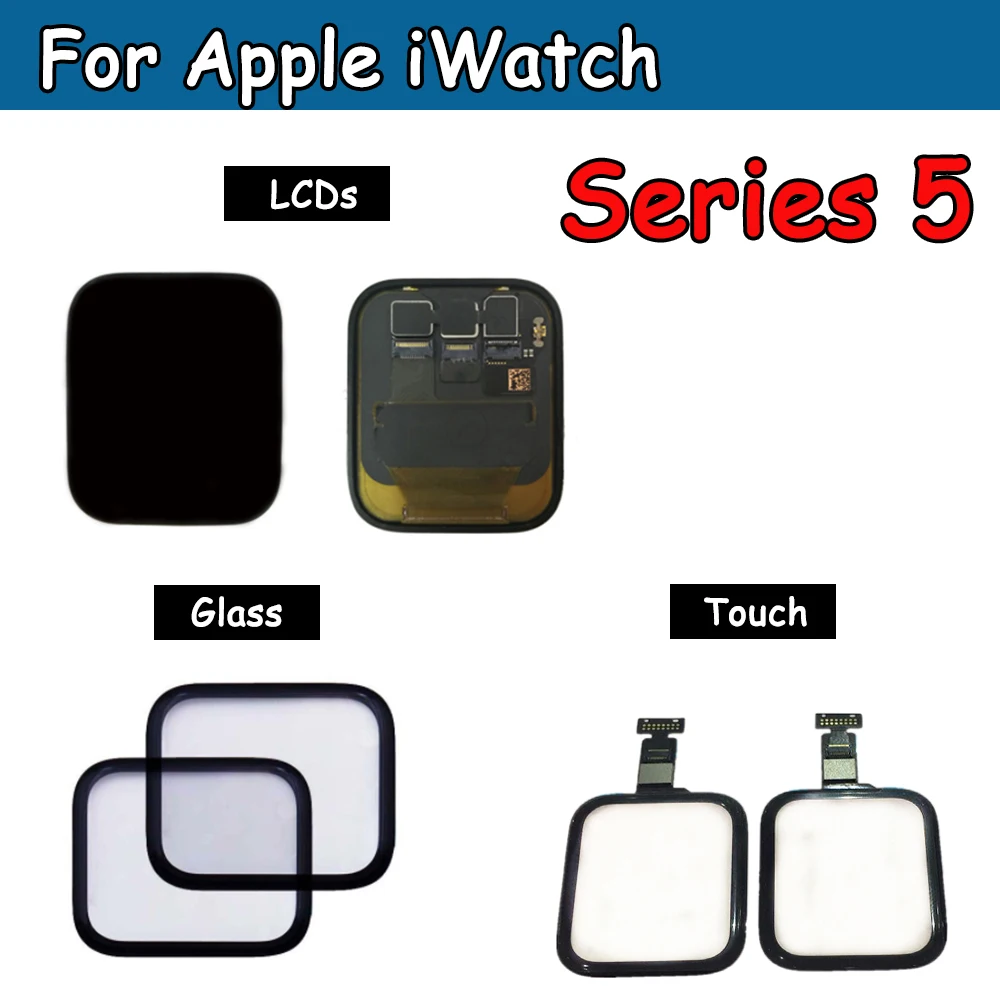 Для Apple Watch Series 5 ЖК-дисплей сенсорный экран дигитайзер 40 мм/44 мм Pantalla Замена для Apple Watch lcd+ закаленное стекло