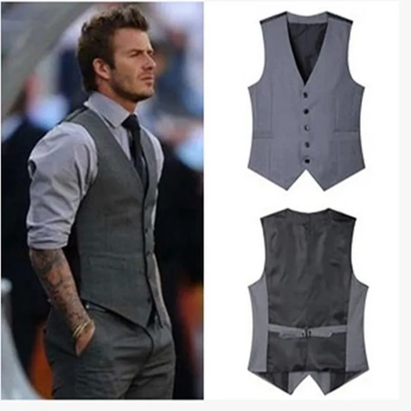 

2020 New Arrival Dress Vests for Men Slim Fit Mens Suit Vest Male Waistcoat Gilet Homme Casual Black Dress Vest for Men