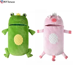 Saco de dormir crianças animais dos desenhos animados feliz quente bebê saco de dormir macio sapo & forma de porco cobertor para fraldas presente do miúdo