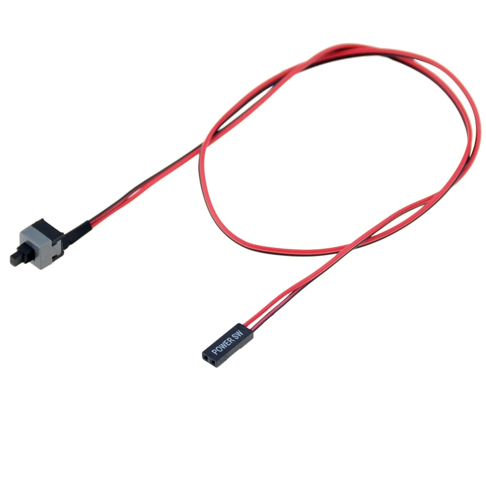 

5PCS Long 50cm Power Button Switch Cable for PC Switches Reset Computer Power Momentary Automatically Reset Push Button SW