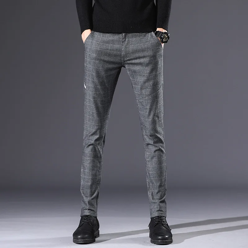 

2019 Autumn And Winter Linen Pant Catch Shearing Men Korean-style Slim Fit Trend Casual Pants