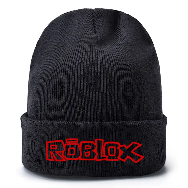 

Autumn winter Roblox game wool hat Embroidered knit hat Pullover hat hip hop ski outdoor warm hat action toy figure for adults