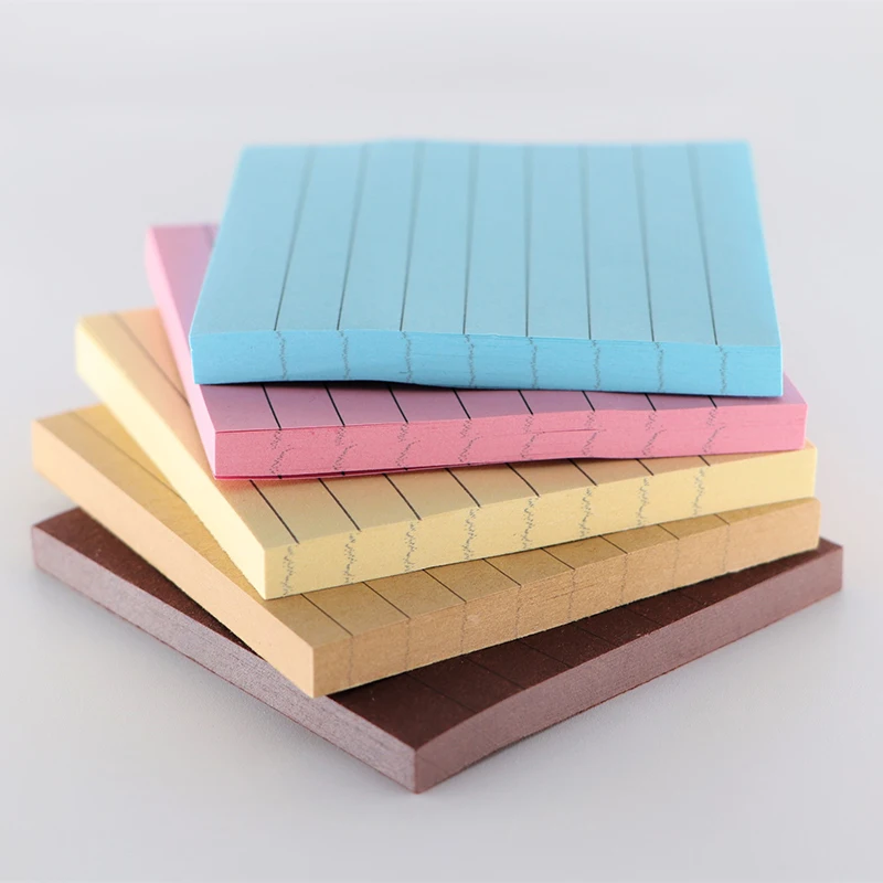 

3PCSOffice Stationery Sticky Notes Square Soild Color Memo Pad 80 Pages Sticker Bookmark Point It Marker Memo Sticker Paper