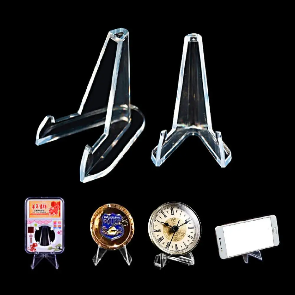 

30Pcs Clear Acrylic Display Stand Small Coin Holder Easel for Collectable Commemorative Coin Medal Pocket Watches Game Card