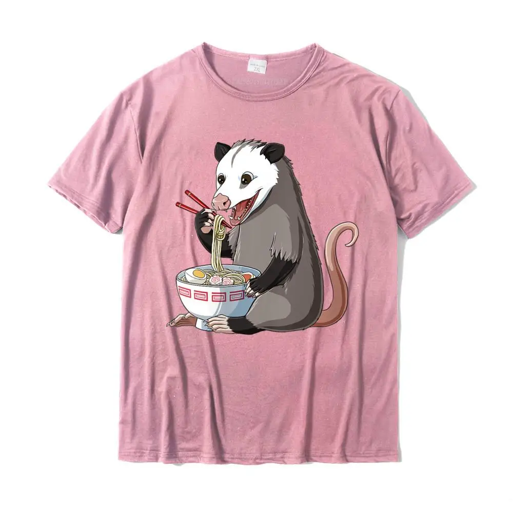 Personalized O Neck T Shirt Summer/Autumn Tops Shirt Short Sleeve Hip Hop Pure Cotton Design Tee-Shirt Normal Male Womens Funny Japanese Kawaii Ramen Opossum V-Neck T-Shirt__31394 pink