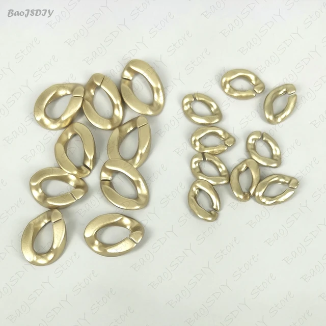 Wholesale 23mm*17mm Multi color Acrylic Twisted Chains Assembled Parts Beads Diy Jewelry Findings Accessories 60 pieces(JM6582) Matte Gold
