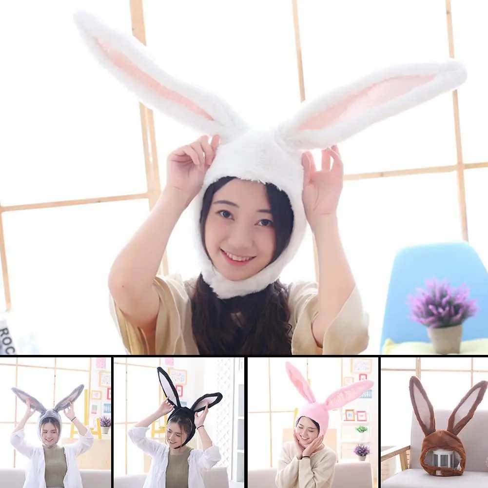 

Cute Girls Hat Plush Rabbit Bunny Ears Hat Earflap Cap Head Warmer Photo Supplies Winter warm Windproof cap For Outdoor party