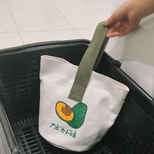 Милая сумка для покупок из авокадо, женские холщовые сумки-тоут, эко-сумка с принтом, Мультяшные сумки через плечо