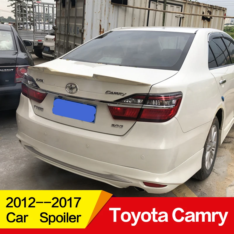 Применение для toyota camry спойлер 2012 13, 14, 15, 16, 17 лет глянцевое углеродное волокно/frp зад крыло V стиль лезвия спойлер, аксессуары