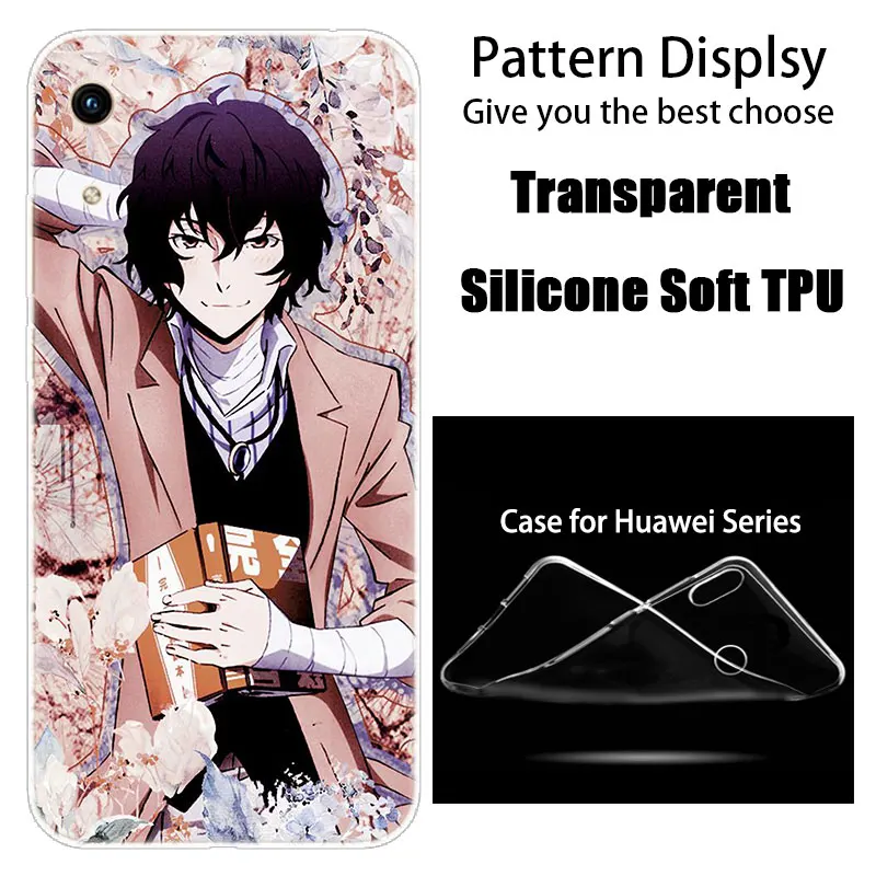 Силиконовый чехол для аниме Bungou Stray Dogs Dazai Osamu для huawei Honor 9X 8A 7A 20 Pro 7X8X7 S 8S 9 10 Lite View 20 20i 10i Play - Цвет: 009