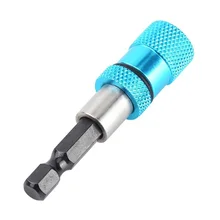 Синий 1/4 шестигранный хвостовик электрическая дрель Магнитная отвертка держатель бит 60 мм нержавеющая сталь магнетизм предел РЕГУЛИРУЕМЫЙ УДЛИНИТЕЛЬ