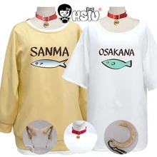 Osakana – vêtements cosplay pour chat hara Kitty, bandeau de cheveux, oreilles de chat à manches courtes, blanc, HSIU, 40 