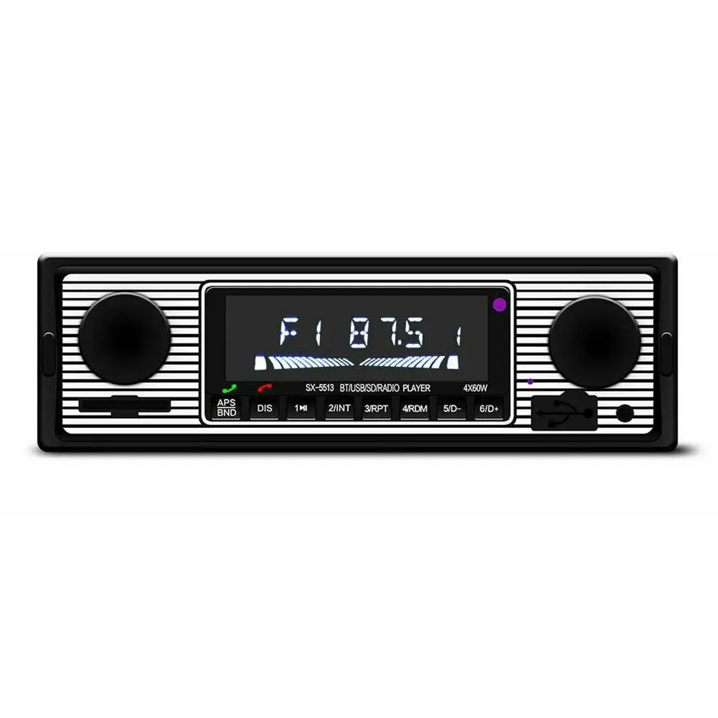Vintage Car Bluetooth-compatible FM Radio MP3 Player Stereo USB AUX Classic Audio OLED Color Screen Music Media | Электроника
