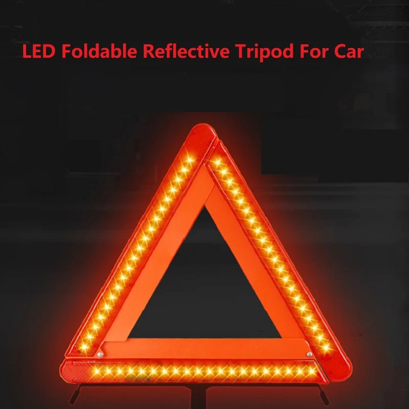 Straßen verkehr Auto faltbar LED Warn dreieck Zeichen Notfall