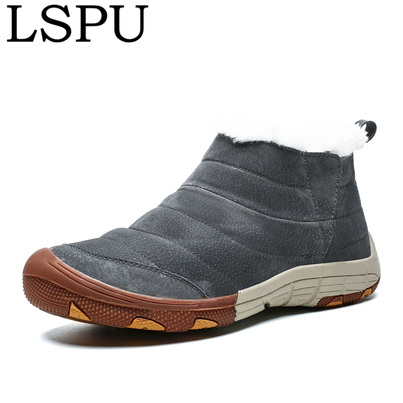 

High Quality Men Winter Shoes Slip On Warm Plush Casual cotton shoes Ankle Boots HOT Fashion Snow Boots For Men Plus Size 39-46