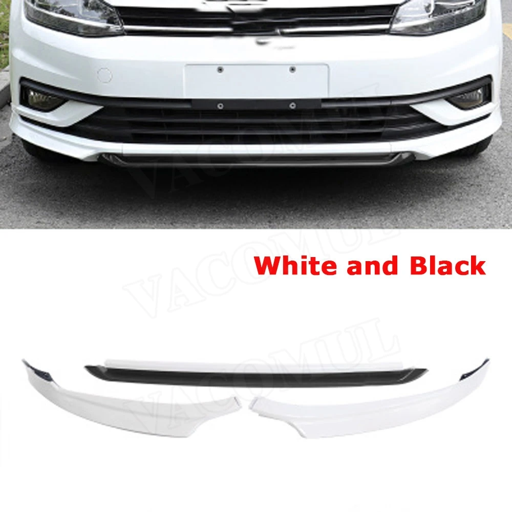Для VW Golf 7,5 standard не для GTI ABS передний спойлер для губ разветвители фартуки противоударный протектор стайлинга автомобилей - Цвет: White and Black