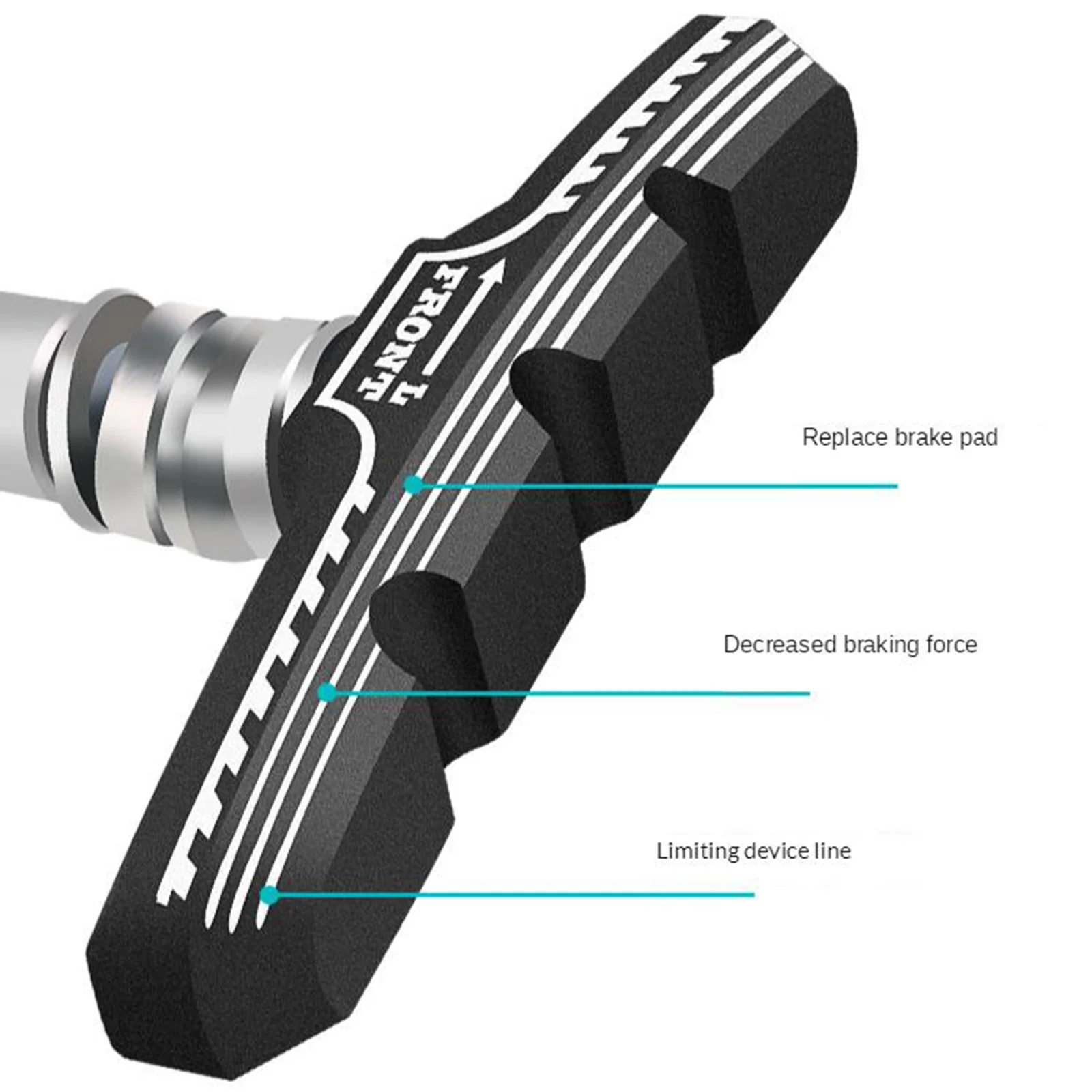 Bike V Brake Pads with Hex Nuts and Spacers for Most Bikes, V Bicycle Brake Blocks Set - 70 mm