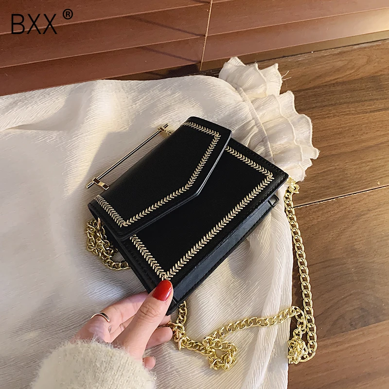 

[BXX] Women Solid Color PU Leather Crossbody Bags For Women 2020 Spring Simple Female Shoulder Messenger Bag Lady Handbags HK481