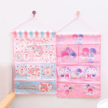 

1Pc New Cartoon Sailor Moon My Melody Little Twin Stars Wall Hanging Storage Bags Makeup Organizer Hanging Pouch Figure Toys