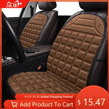 

FUZHKAQI 12V Heated car seat cover for Mitsubishi lancer ASX carisma outlander FORTIS Galant pajero L200 Winter Pad Cushions