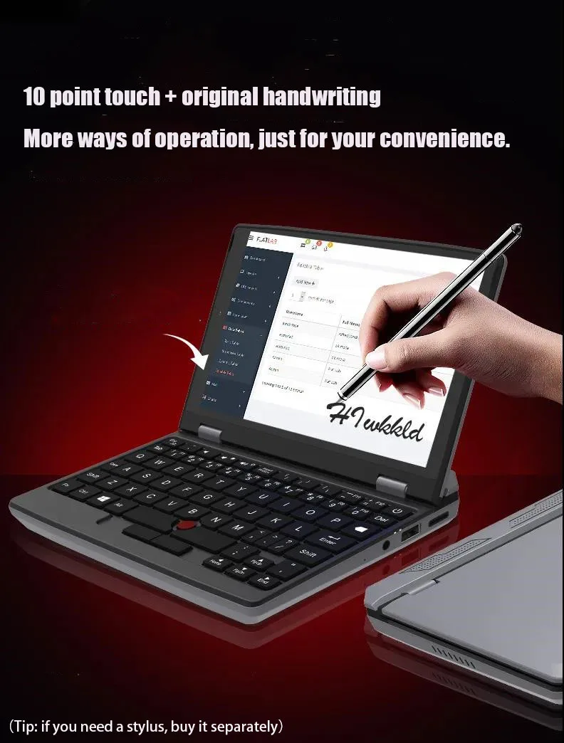 Mini ordenador portátil con pantalla táctil de 7 pulgadas, portátil de cuatro núcleos, para oficina y negocios, J3455 producto nuevo, 8G, 2021G, 128G y 256G, 512 - Imagen 4