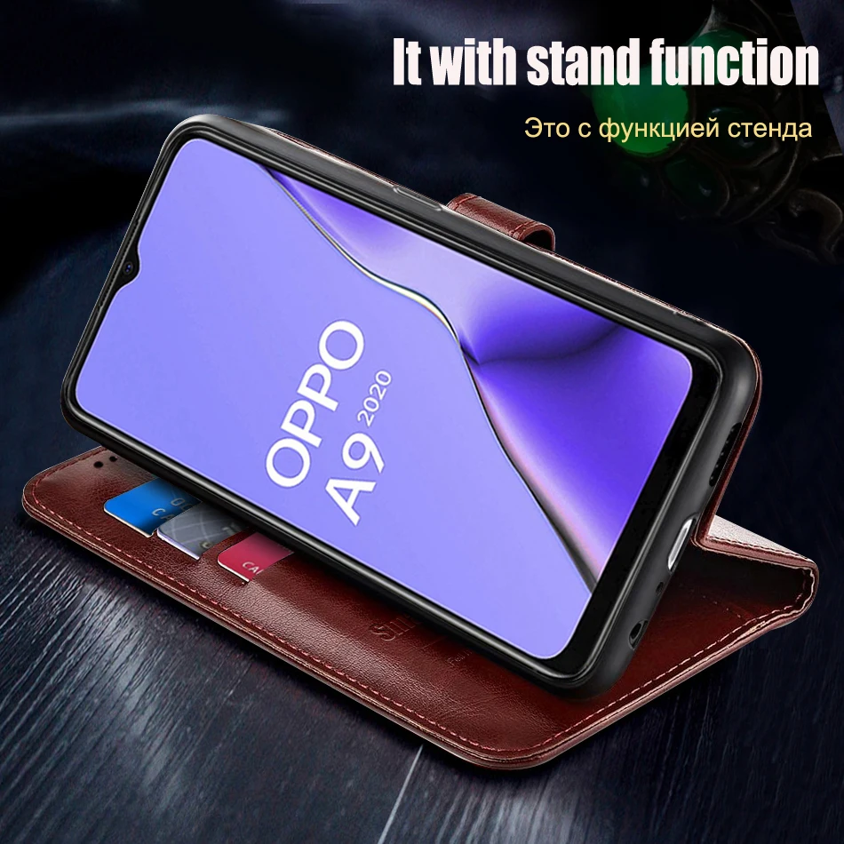 Leather Flip Magnetic Wallet Case for OPPO Smartphone - Sleek Protection and Stylish Design
